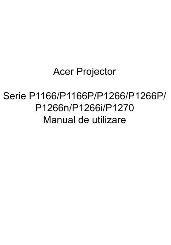 Mode d'emploi ACER P1166P