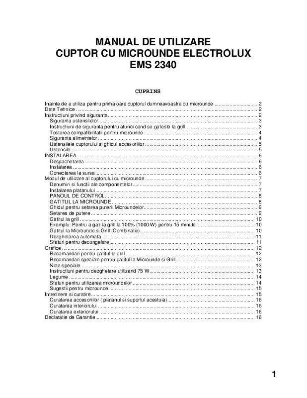 Mode d'emploi AEG-ELECTROLUX EMS2340X
