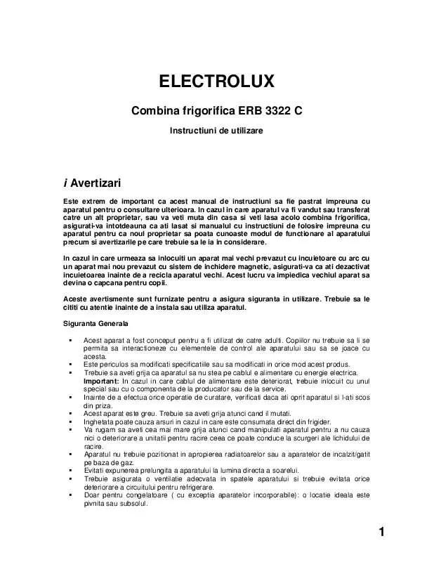 Mode d'emploi AEG-ELECTROLUX ERB3322