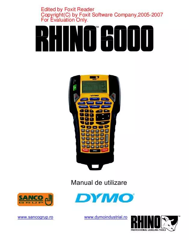 Mode d'emploi DYMO RHINO 6000