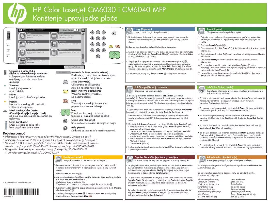 Mode d'emploi HP COLOR LASERJET CM6030/CM6040 MFP