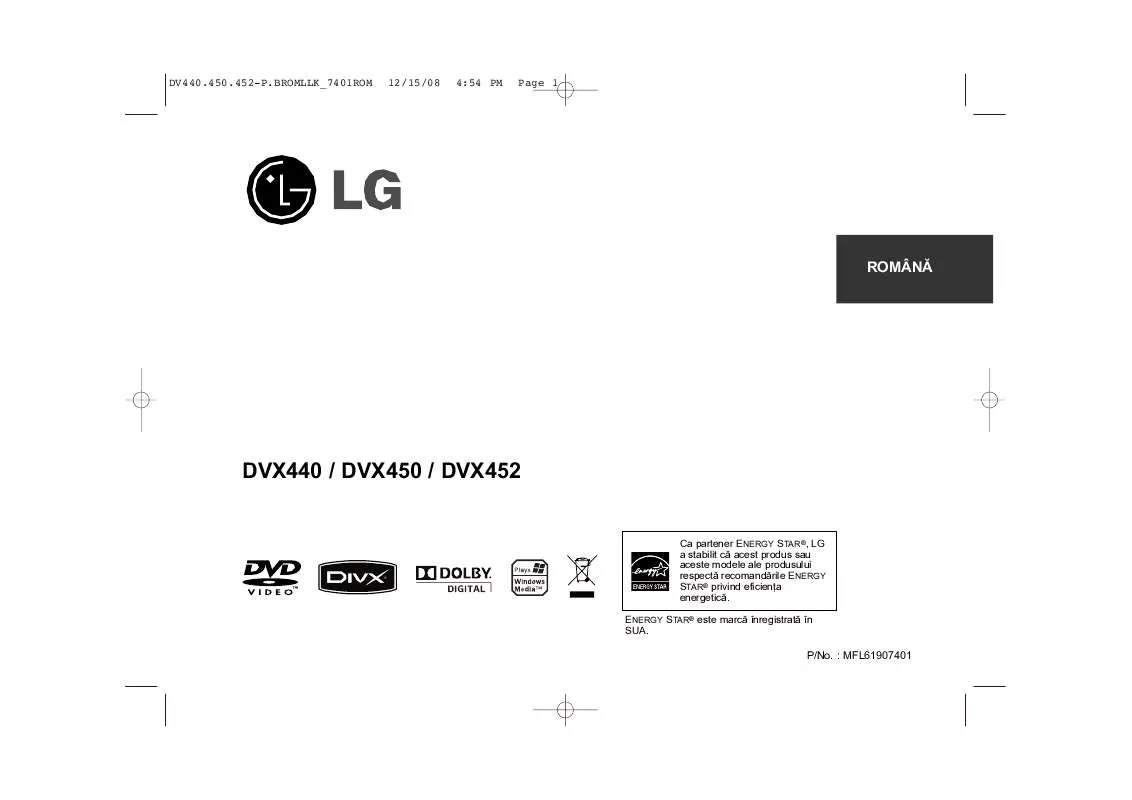 Mode d'emploi LG DVX-450