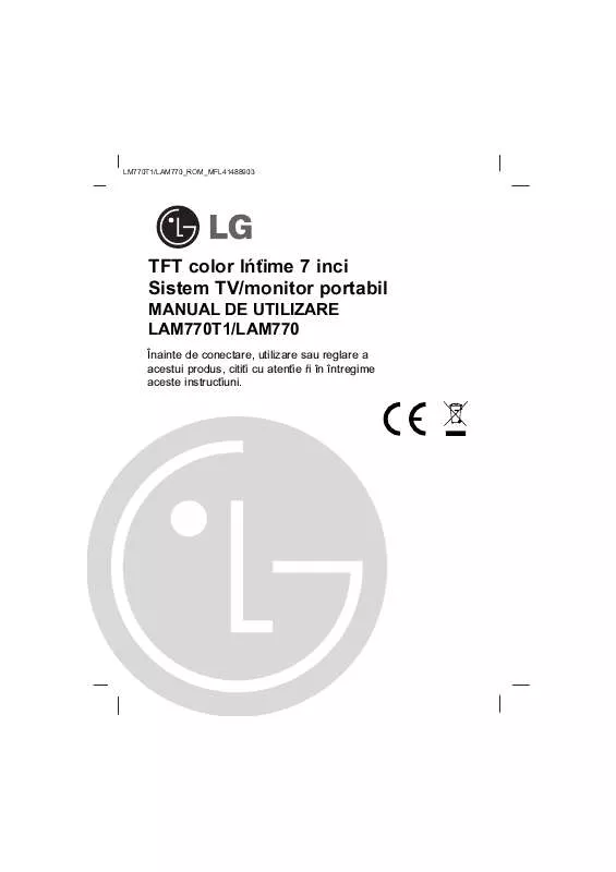 Mode d'emploi LG LAM770T1