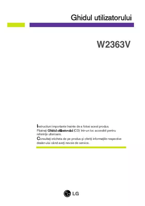 Mode d'emploi LG W2363V
