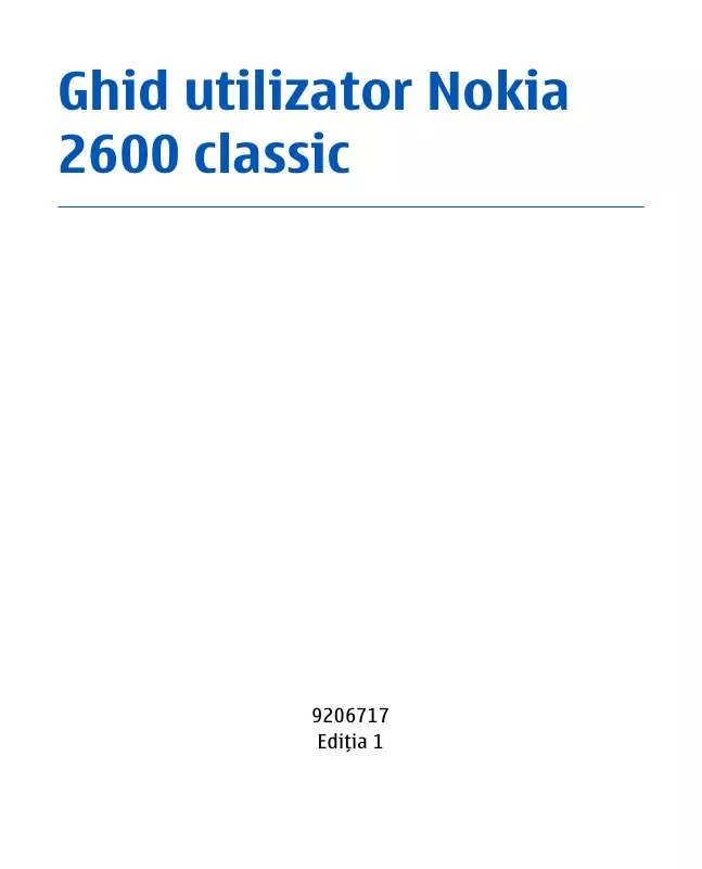 Mode d'emploi NOKIA 2600 CLASIC
