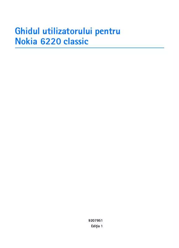 Mode d'emploi NOKIA 6220 CLASSIC