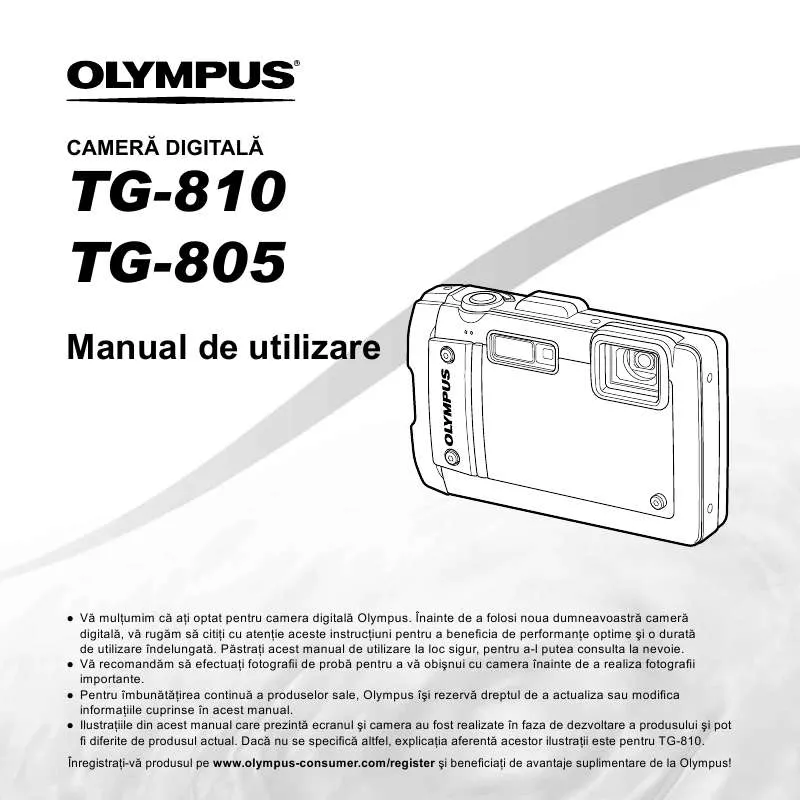 Mode d'emploi OLYMPUS TG-805