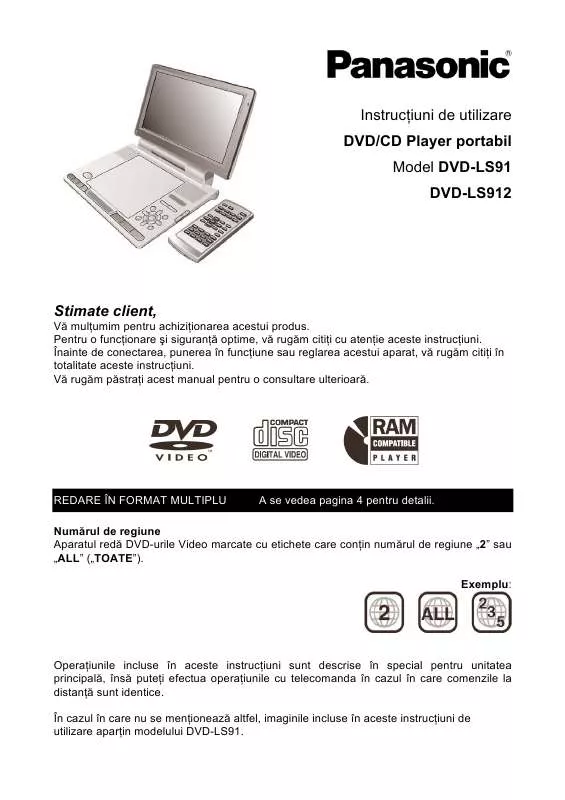 Mode d'emploi PANASONIC DVD-LS912