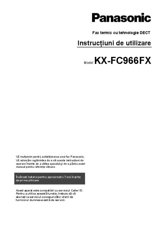 Mode d'emploi PANASONIC KX-FC966FX