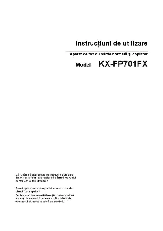 Mode d'emploi PANASONIC KX-FP701FX
