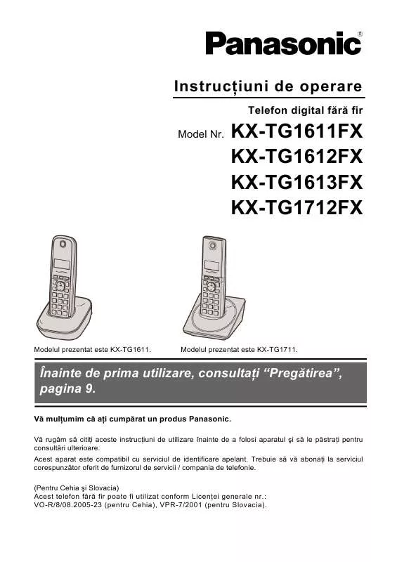 Mode d'emploi PANASONIC KX-TG1612FX