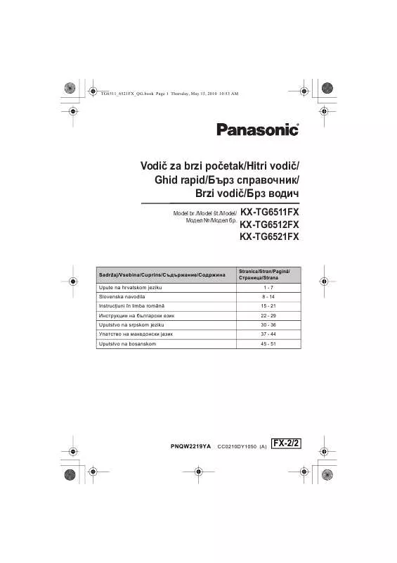 Mode d'emploi PANASONIC KXTG6512FX