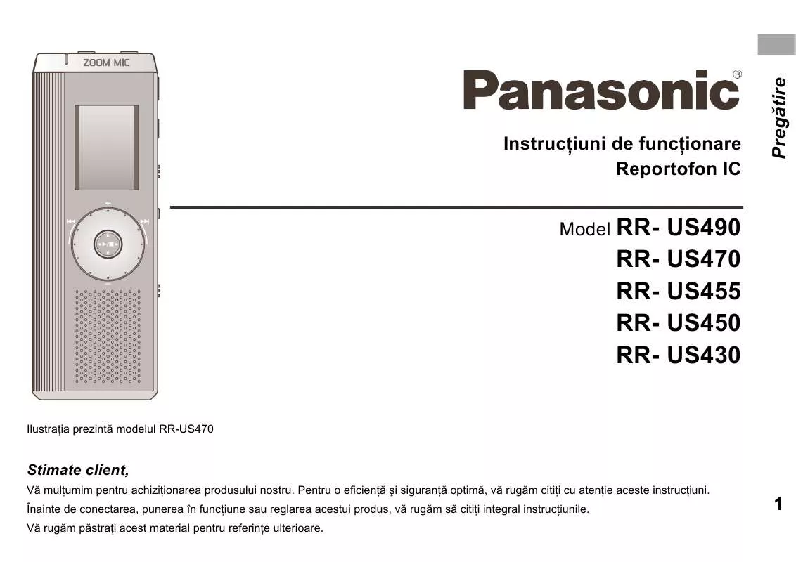 Mode d'emploi PANASONIC RR-US455