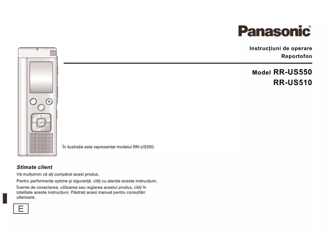 Mode d'emploi PANASONIC RR-US510