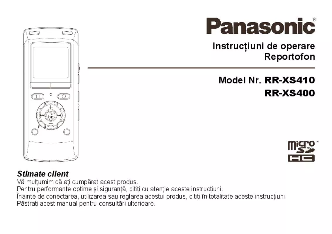 Mode d'emploi PANASONIC RR-XS410