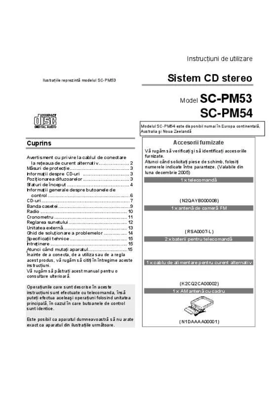 Mode d'emploi PANASONIC SC-PM54