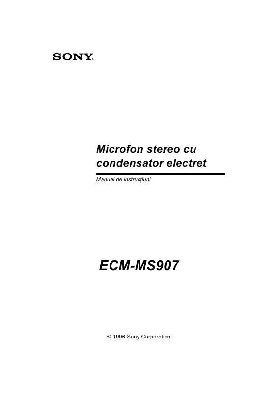 Mode d'emploi SONY ECM-MS907