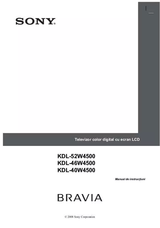 Mode d'emploi SONY KDL-40W4500