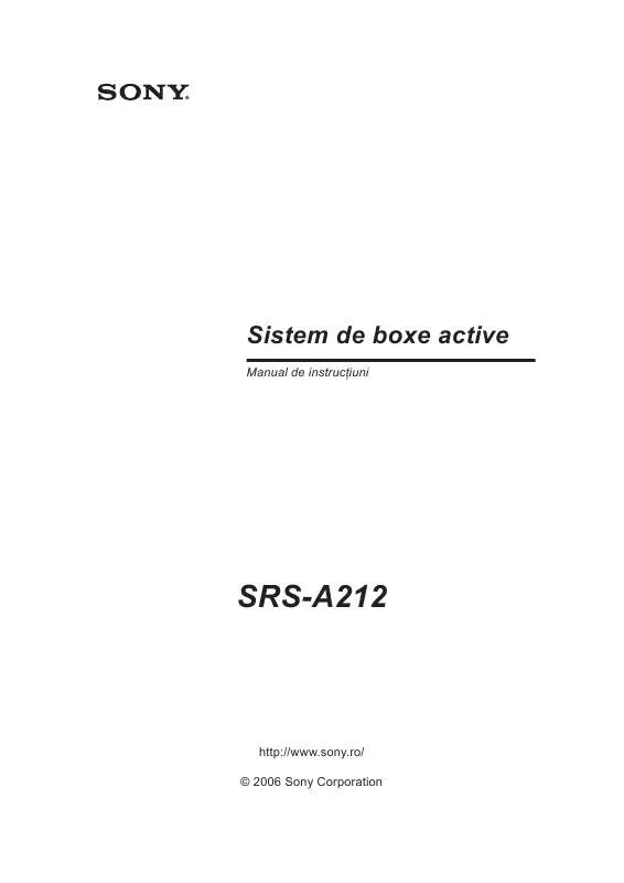 Mode d'emploi SONY SRS-A212