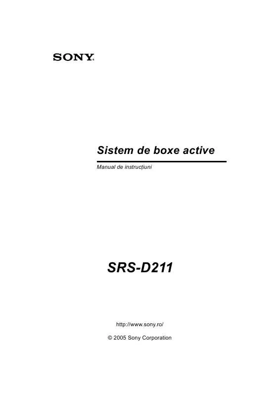 Mode d'emploi SONY SRS-D211