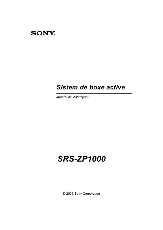 Mode d'emploi SONY SRS-ZP1000
