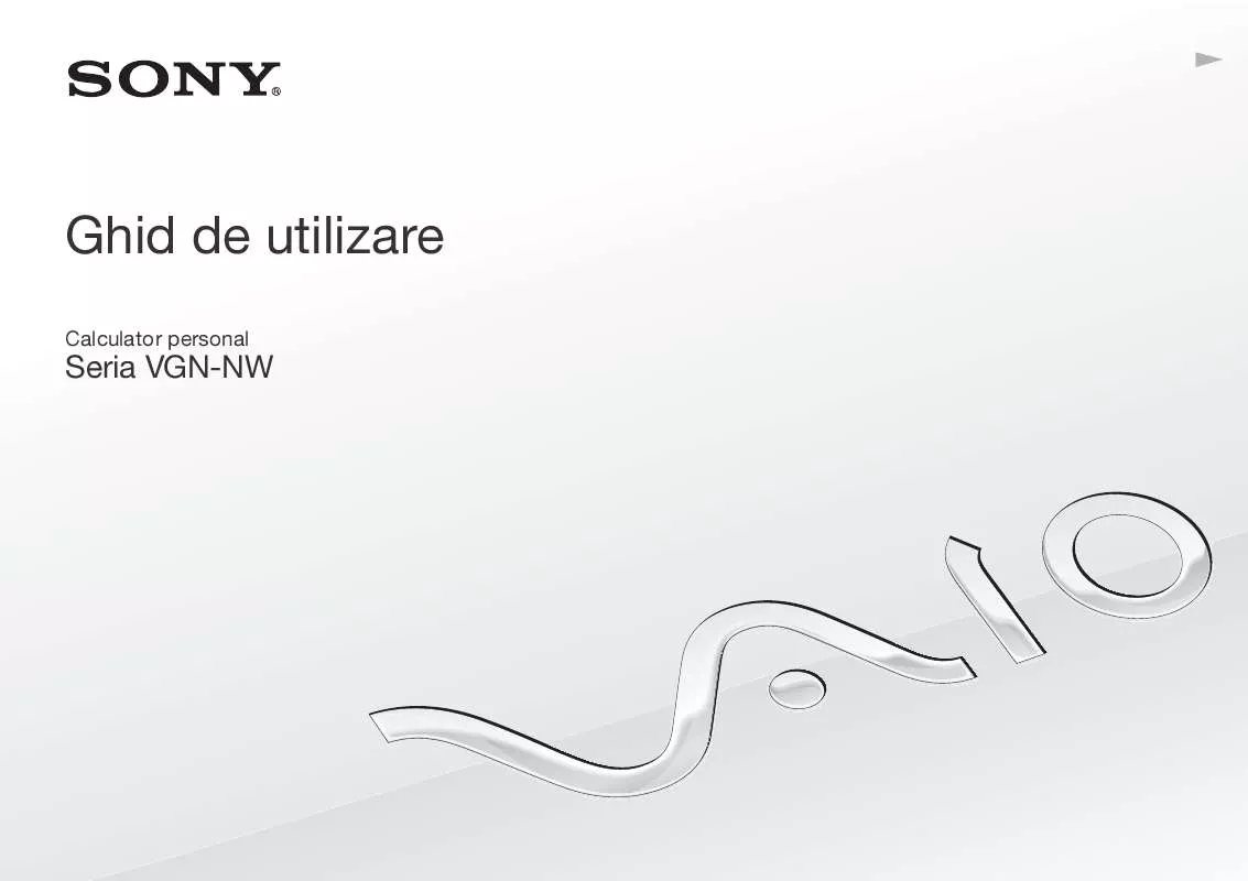 Mode d'emploi SONY VAIO VGN-NW24MG