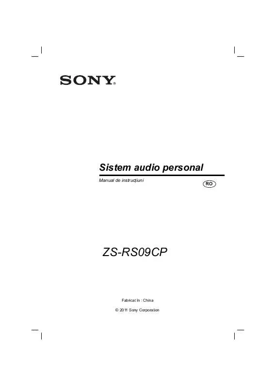 Mode d'emploi SONY ZS-RS09CP