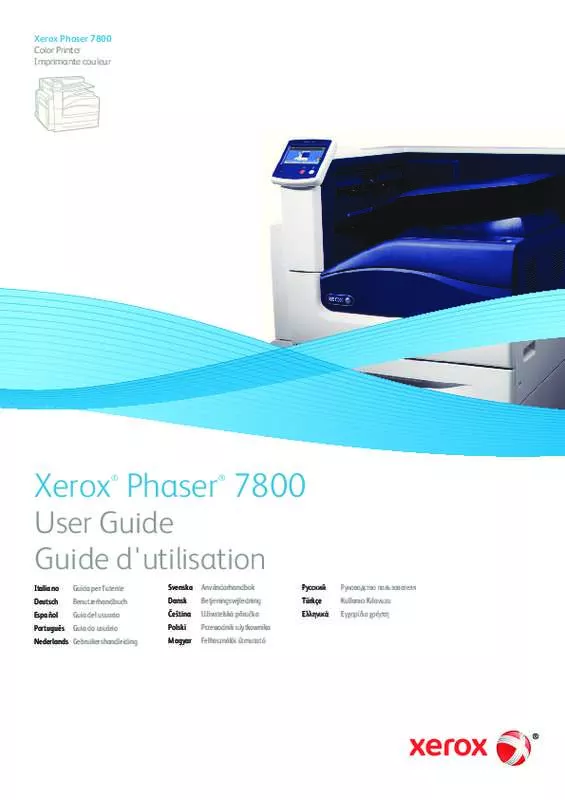 Mode d'emploi XEROX PHASER 7800
