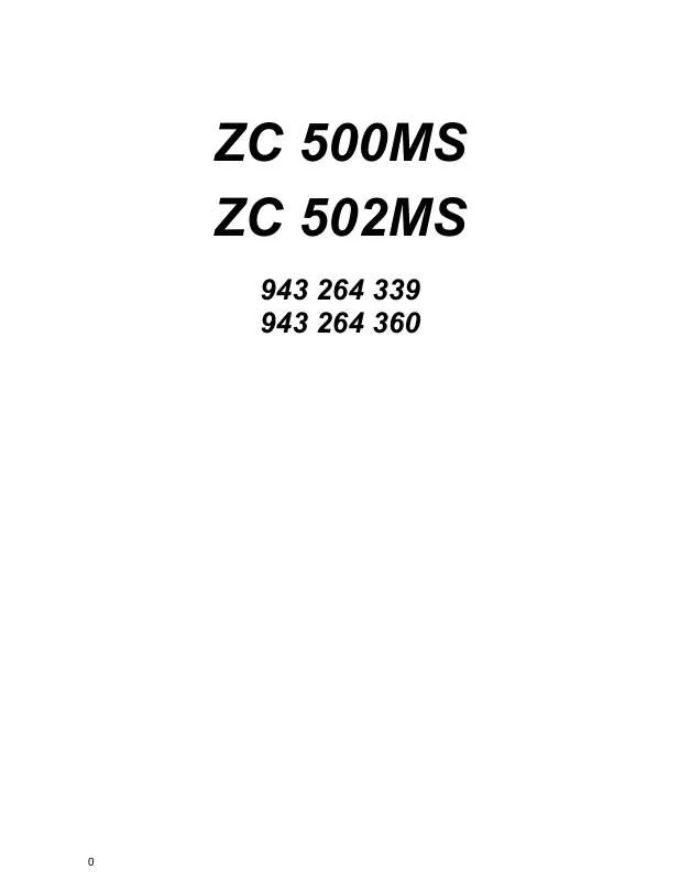 Mode d'emploi ZANUSSI ZC500MS