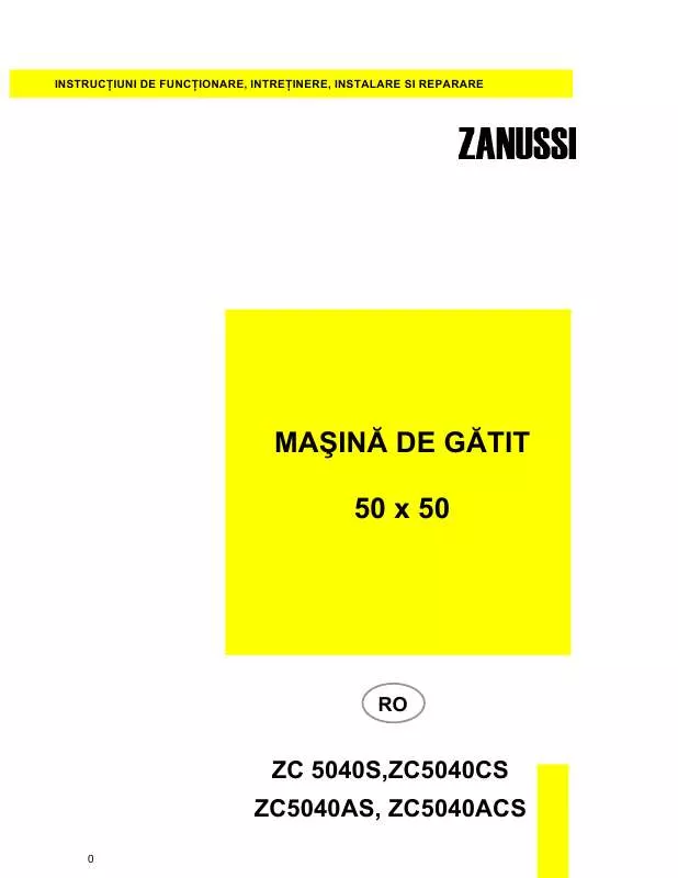 Mode d'emploi ZANUSSI ZC5040ACS