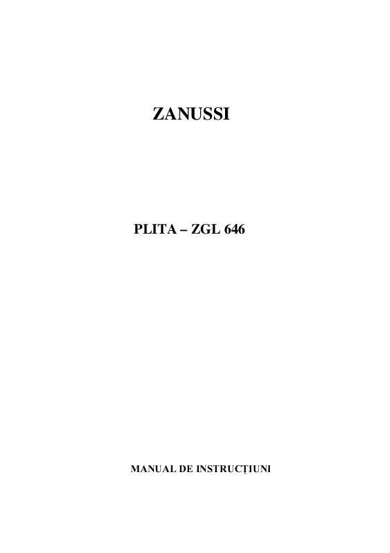 Mode d'emploi ZANUSSI ZGL646 ICX