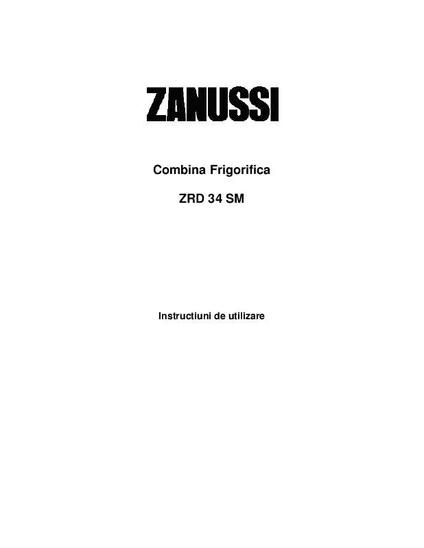 Mode d'emploi ZANUSSI ZRD34SM
