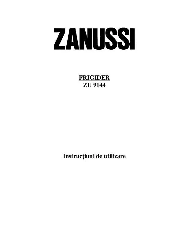 Mode d'emploi ZANUSSI ZU9144