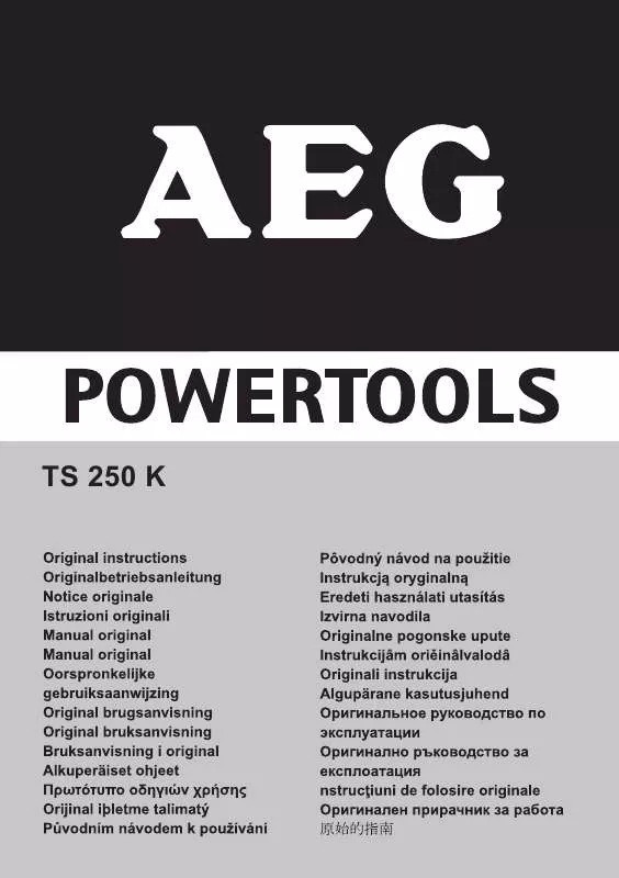 Mode d'emploi AEG TS 250 K