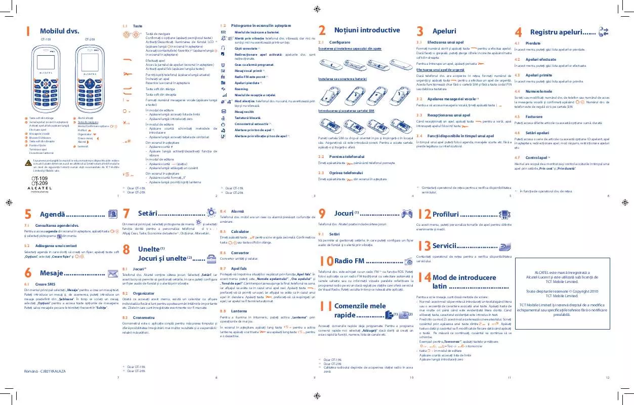 Mode d'emploi ALCATEL OT-209