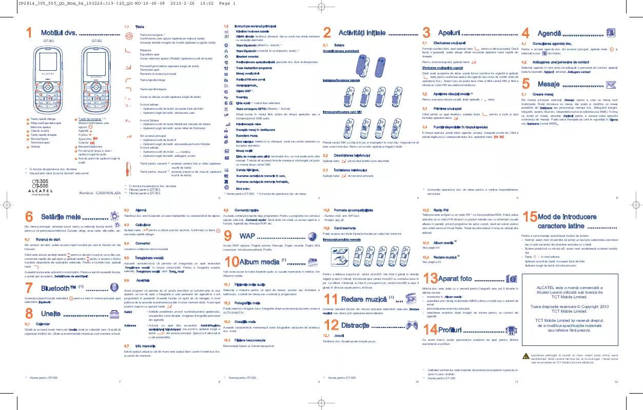 Mode d'emploi ALCATEL OT-305A