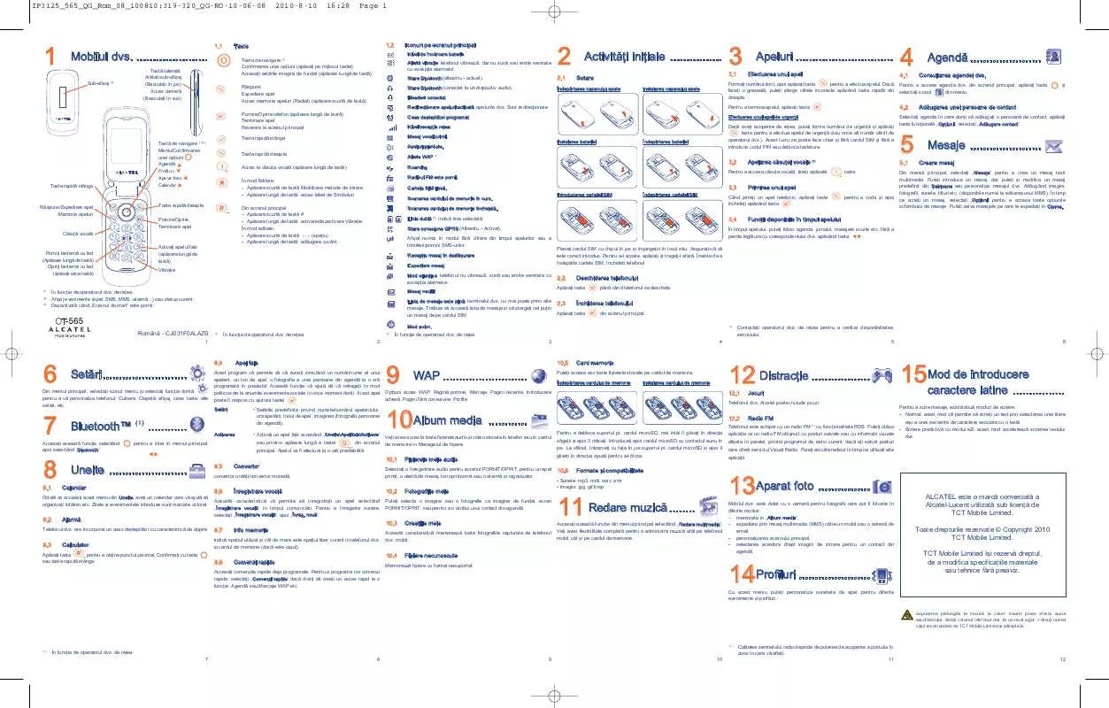 Mode d'emploi ALCATEL OT-565A