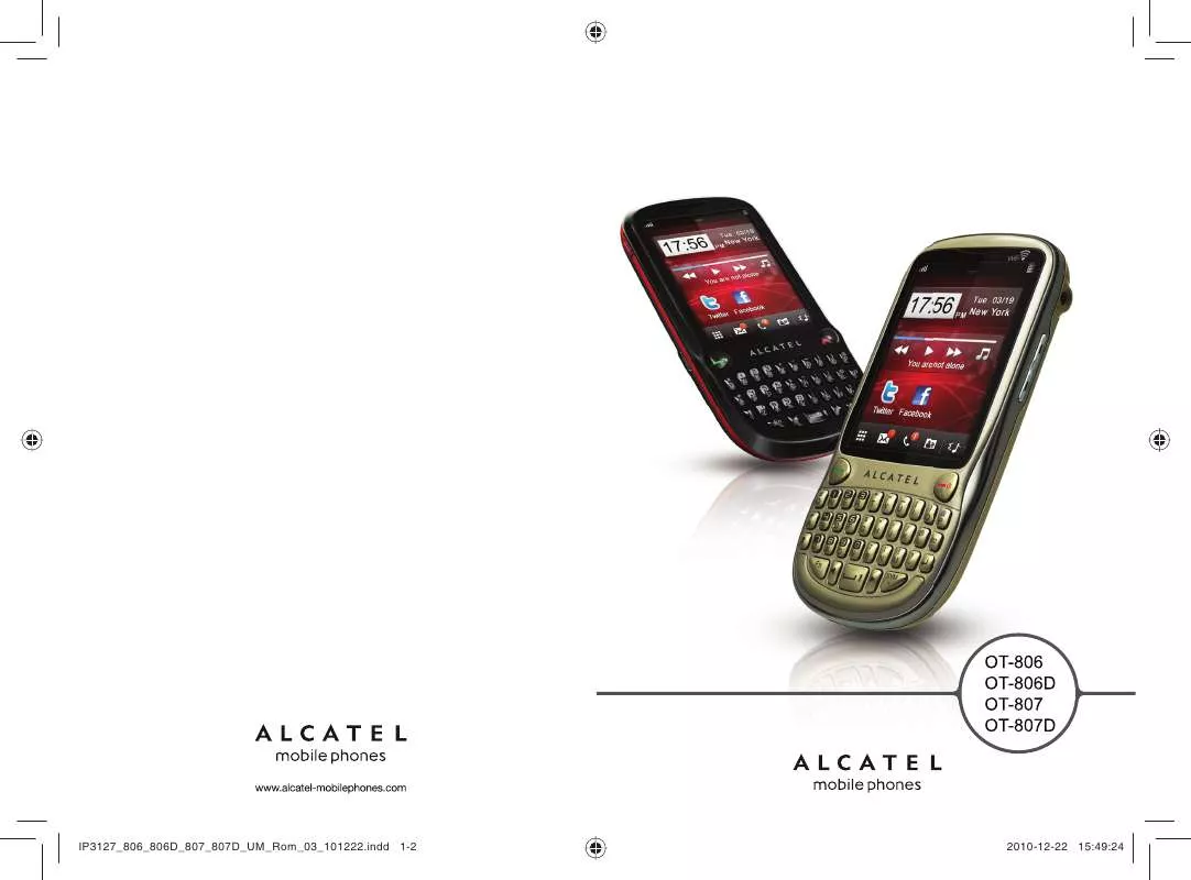 Mode d'emploi ALCATEL OT-807A