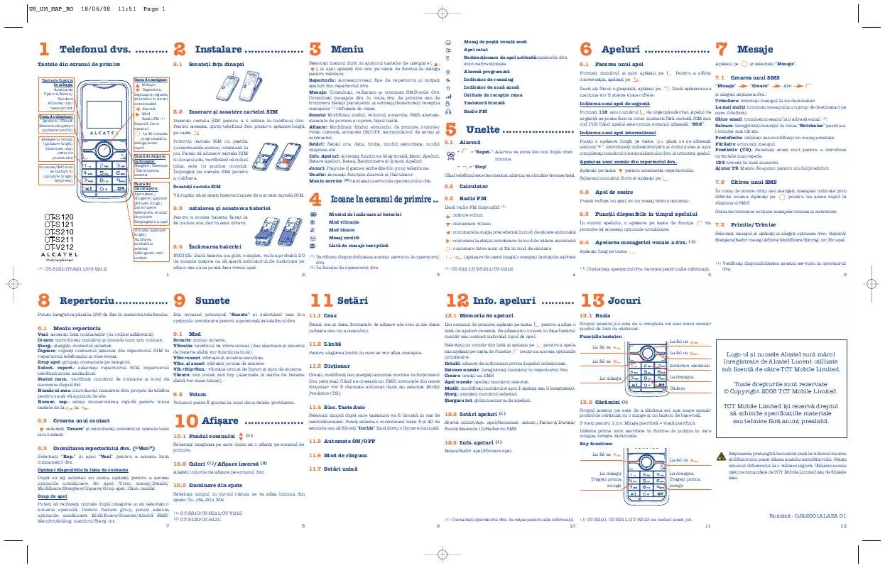 Mode d'emploi ALCATEL OT-V212