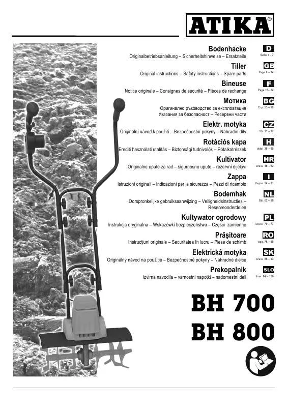 Mode d'emploi ATIKA BH 700