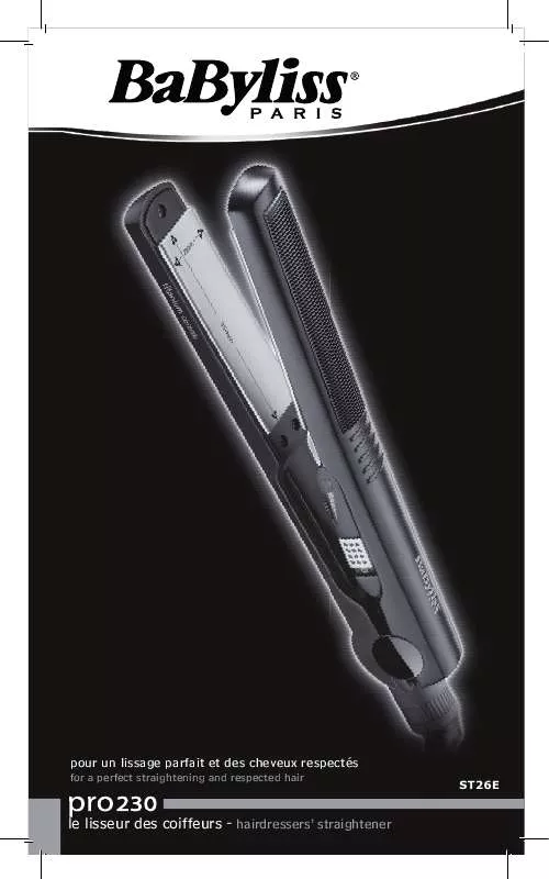 Mode d'emploi BABYLISS ST26E