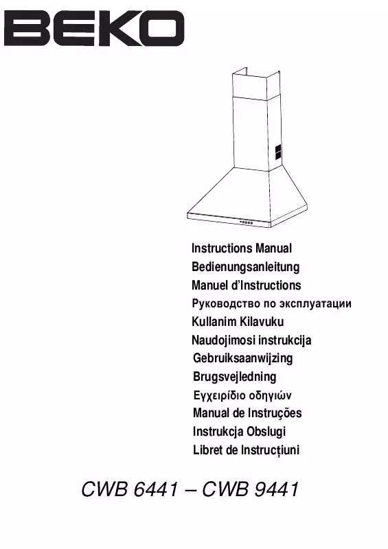 Mode d'emploi BEKO CWB 9441