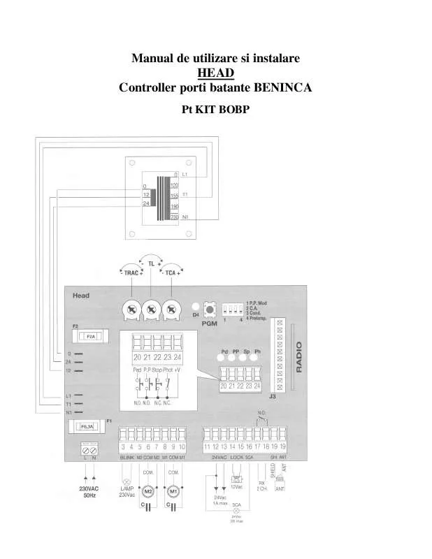 Mode d'emploi BENINCA HEAD