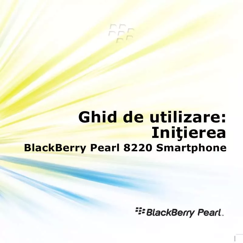 Mode d'emploi BLACKBERRY PEARL 8200