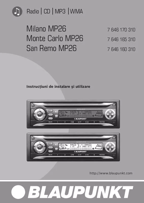 Mode d'emploi BLAUPUNKT MILANO MP26