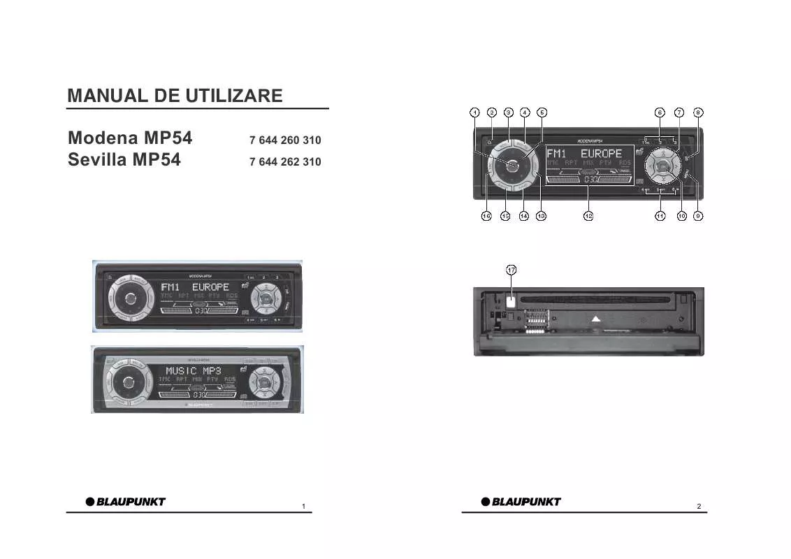 Mode d'emploi BLAUPUNKT SEVILLA MP54