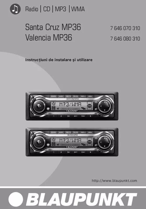 Mode d'emploi BLAUPUNKT VALENCIA MP36