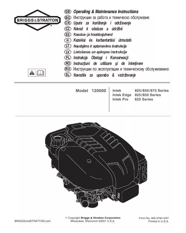 Mode d'emploi BRIGGS & STRATTON 110600