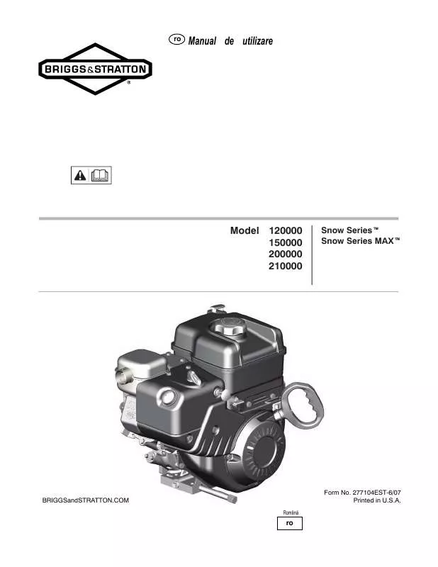 Mode d'emploi BRIGGS & STRATTON 150000