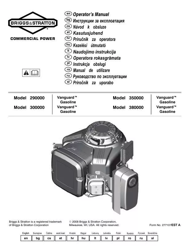 Mode d'emploi BRIGGS & STRATTON 290700